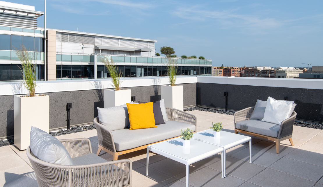 Outdoor Seating Area at the Victor Building