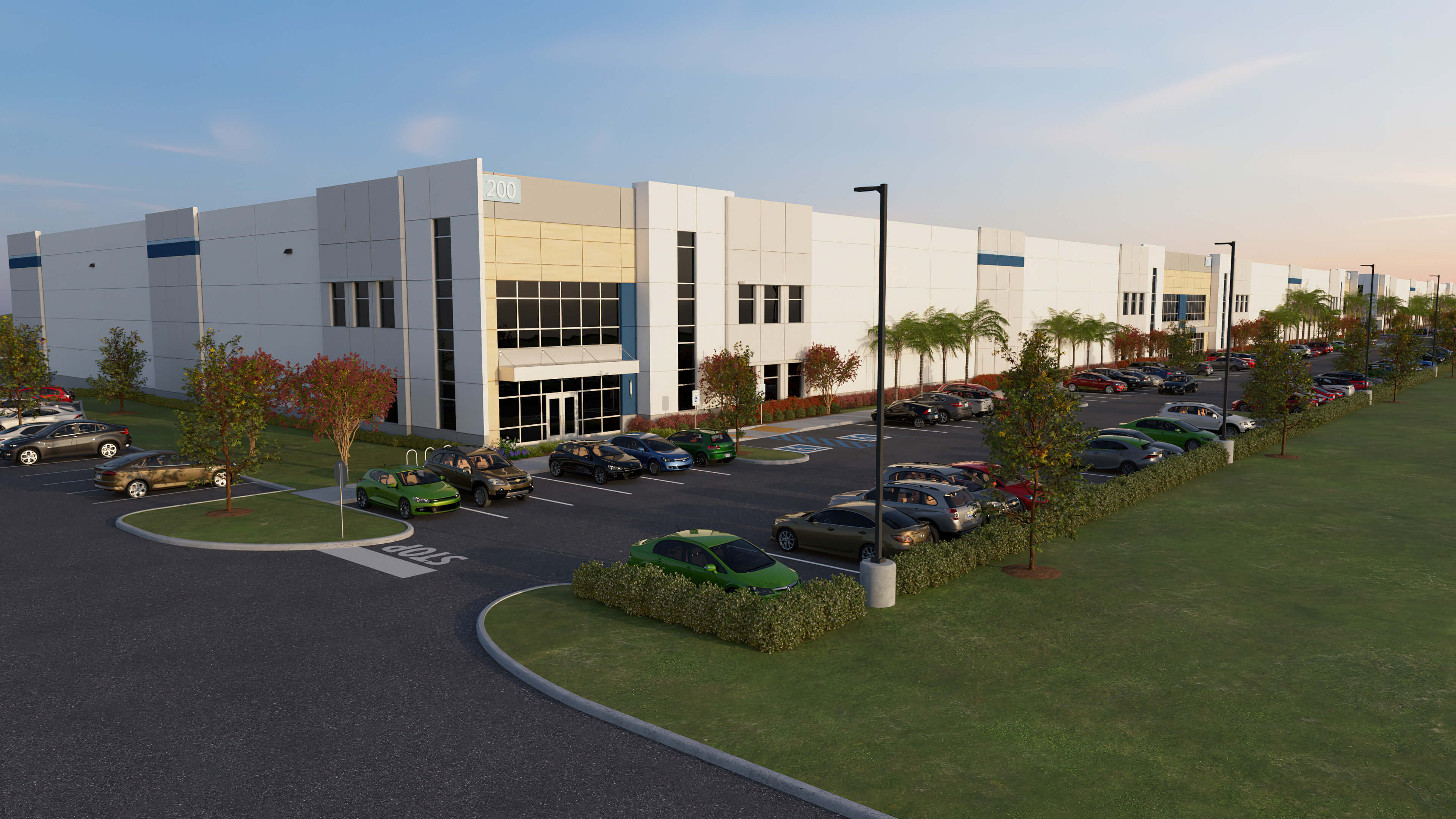 McCoy Field Logistics Center - angle view of white building with front parking