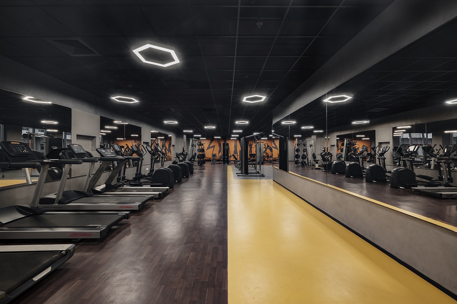 Candor TechSpace, gym space with exercise equipment and mirrors