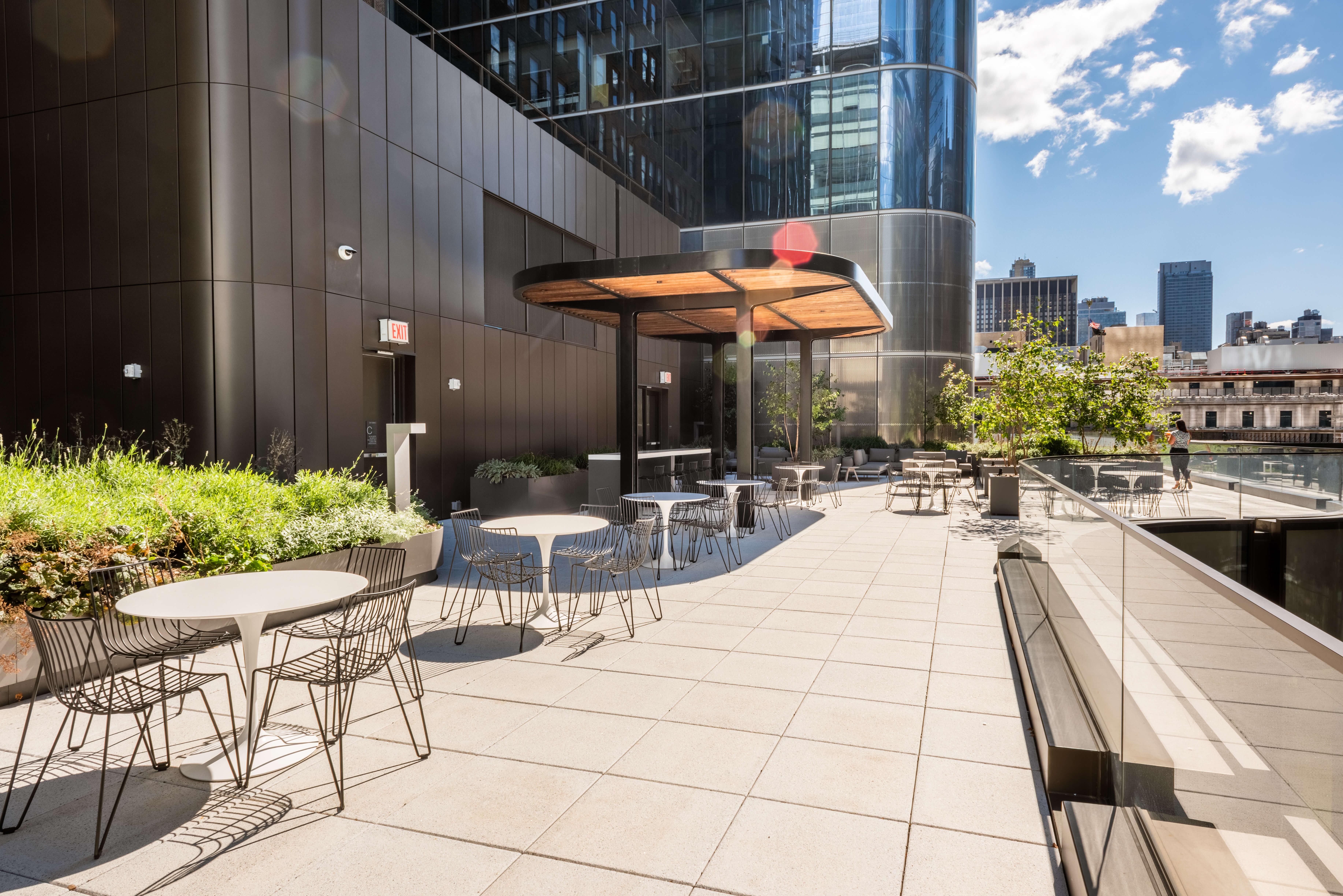 One Manhattan West terrace with tables and chairs