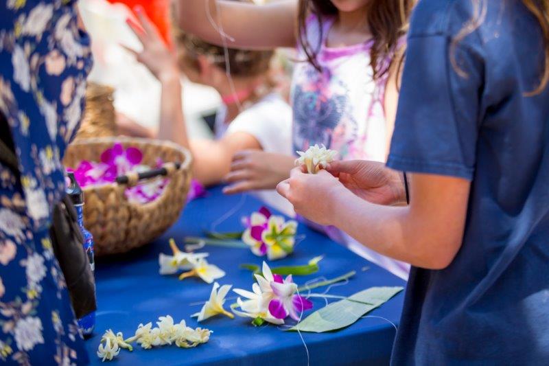 free lei making at whalers village maui