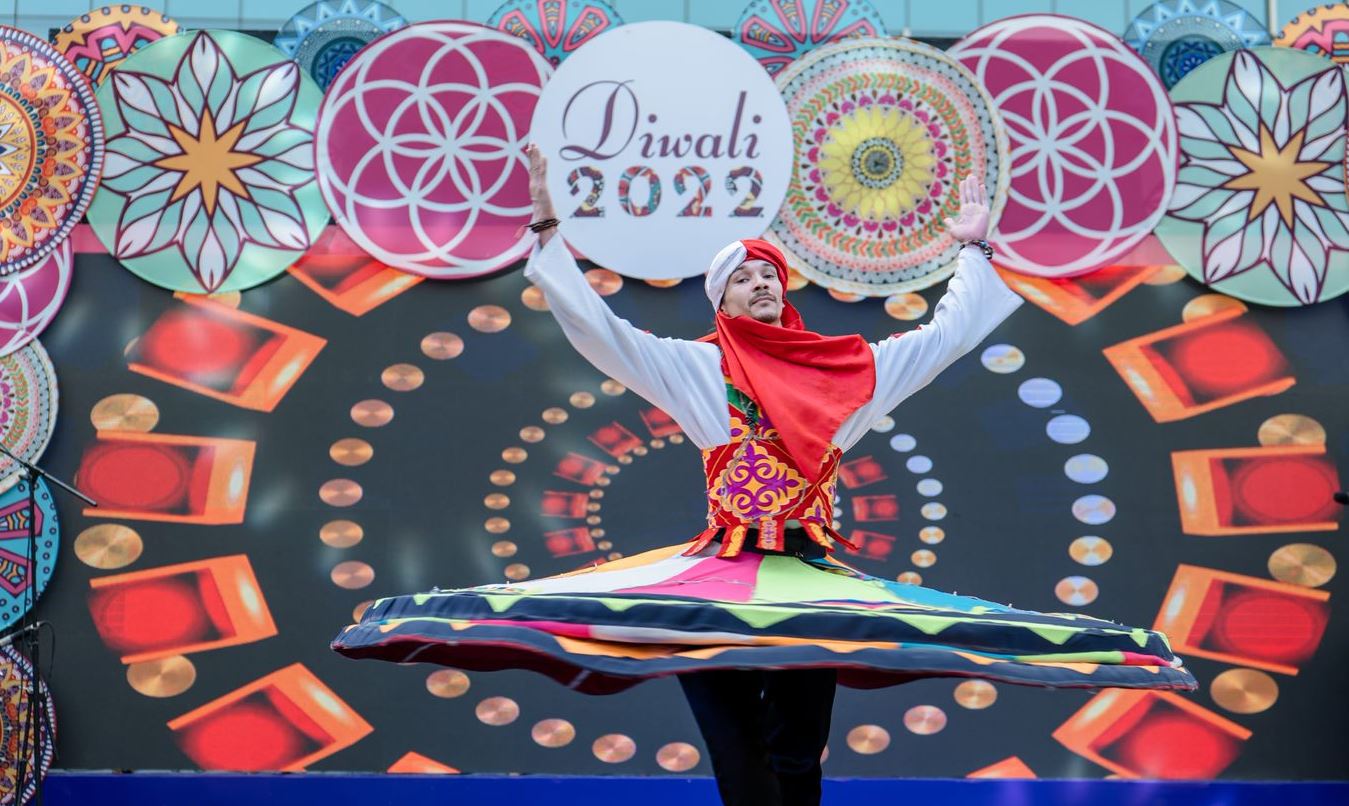 Photo of performer dancing on Diwali