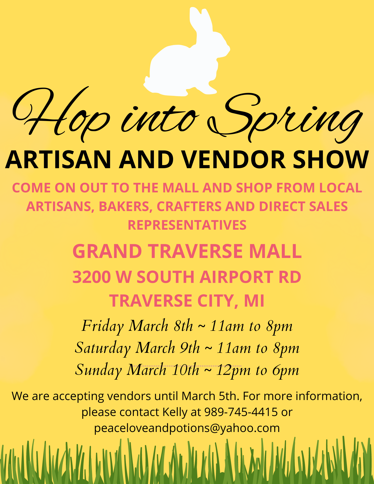 Hop into Spring Artisan and Vendor Show flyer