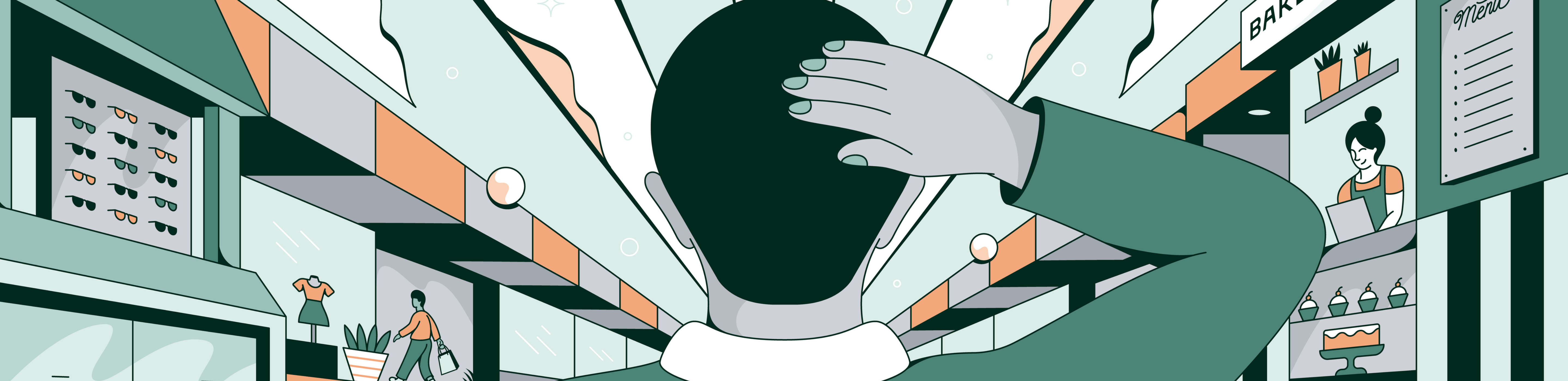 Brick and Mortar illustration of man scratching head