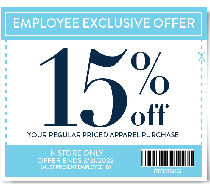 Save 15% off apparel for all healthcare employees