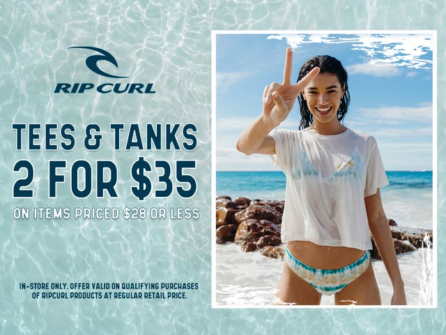 Rip Curl Tees & Tanks - 2 for $35 from Hawaiian Island Creations