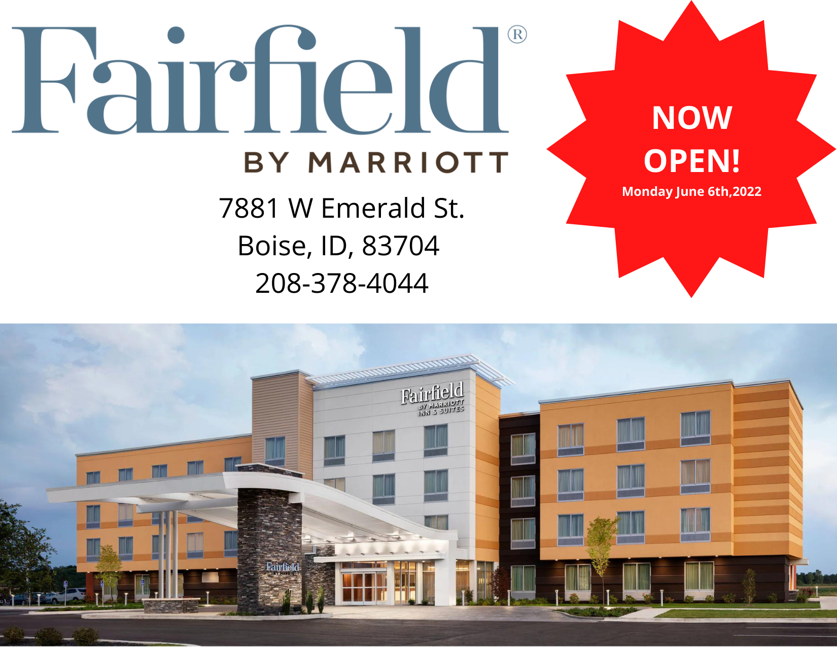 We welcome the Fairfield Inn & Suites Boise West!