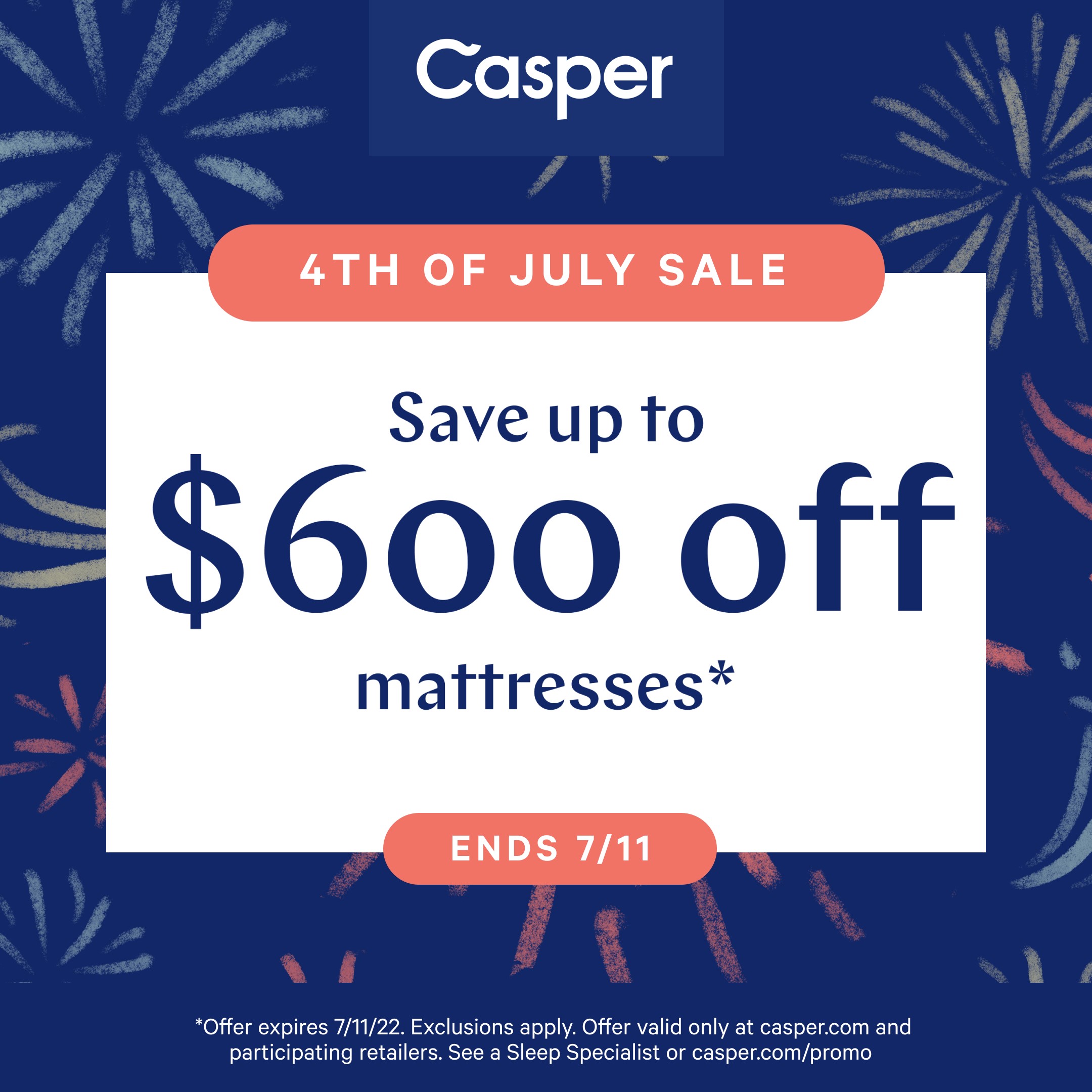 The biggest bang for your buck: Casper's 4th of July Sale! from Casper