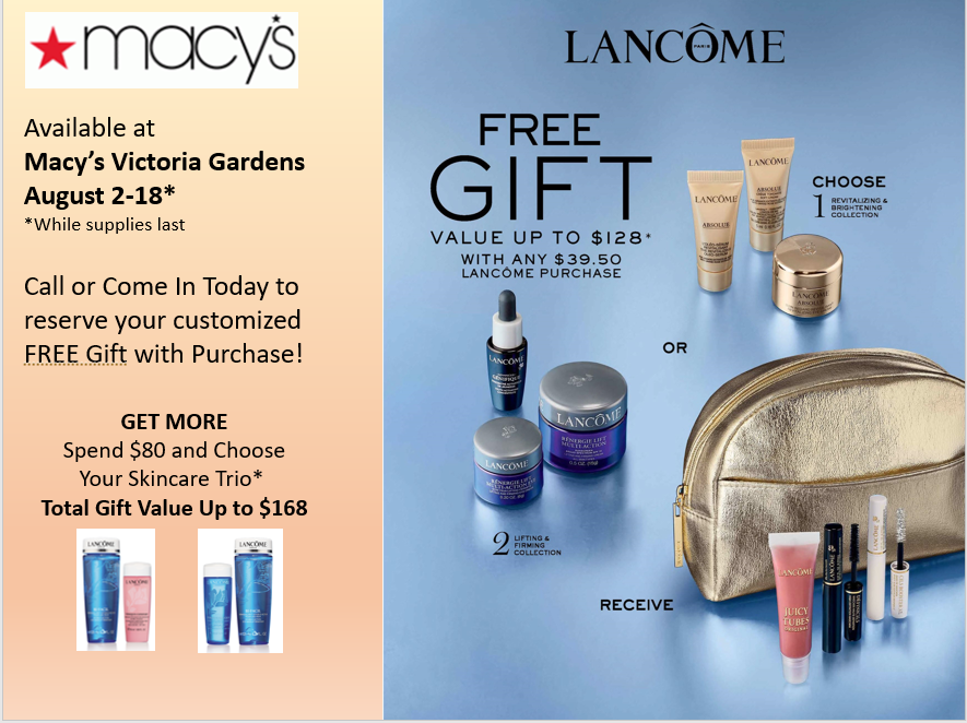 Lancome gift with Purchase from macy's