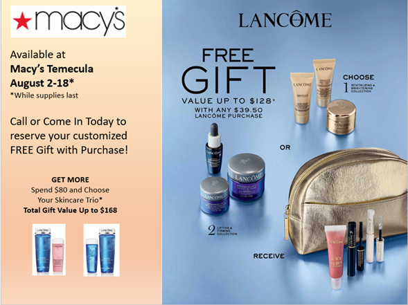Lancome Free Gift With Purchase from macy's