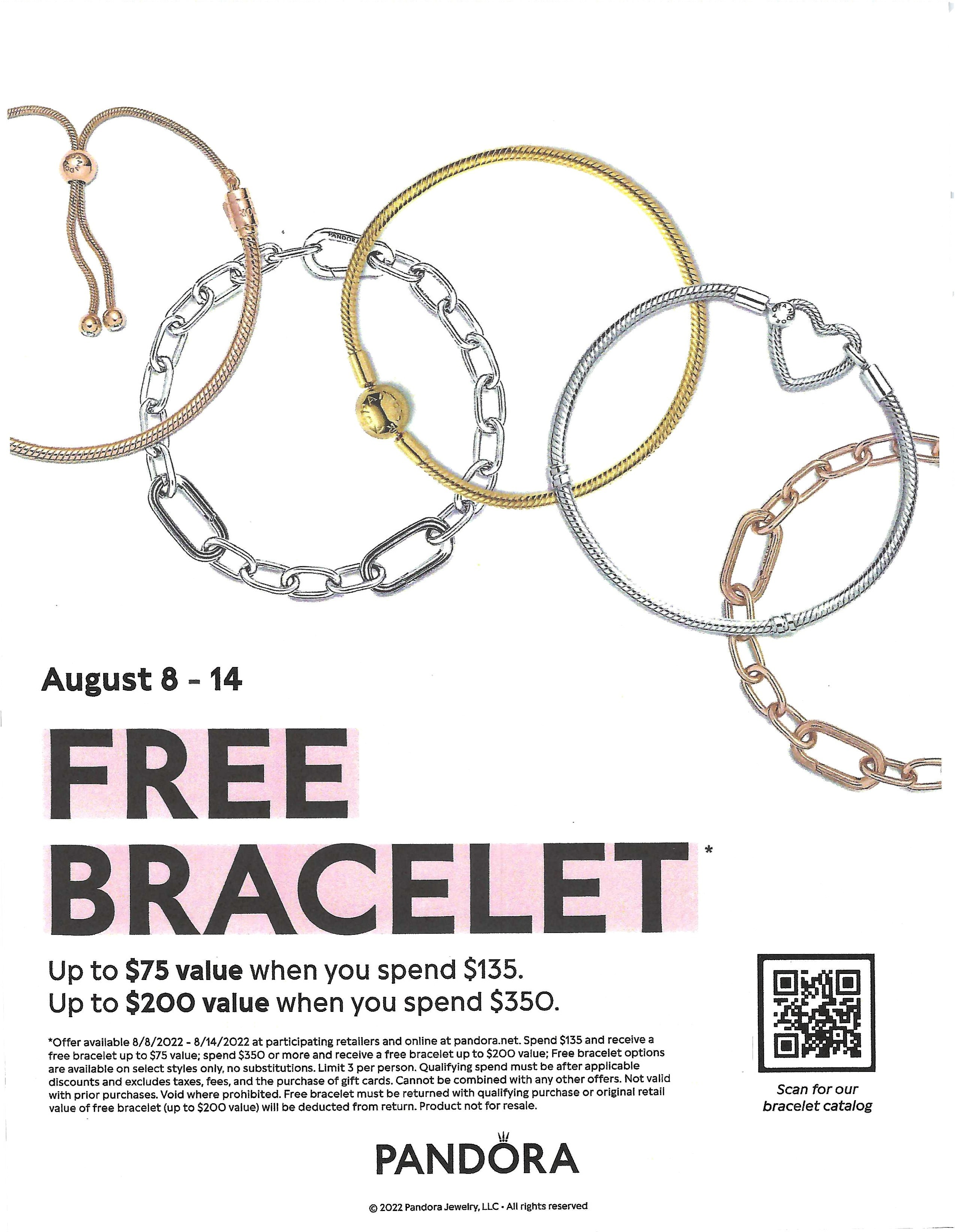 Free Bracelet* from PANDORA