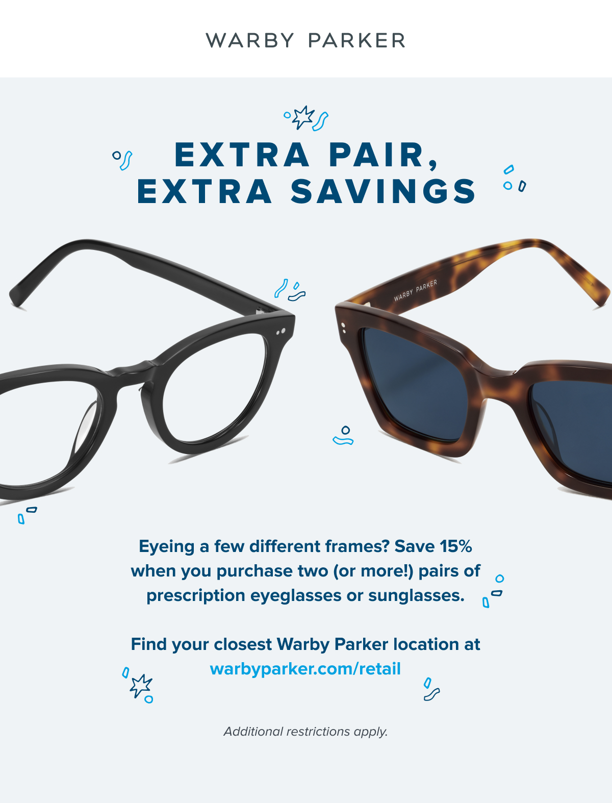 Add a pair and save from Warby Parker