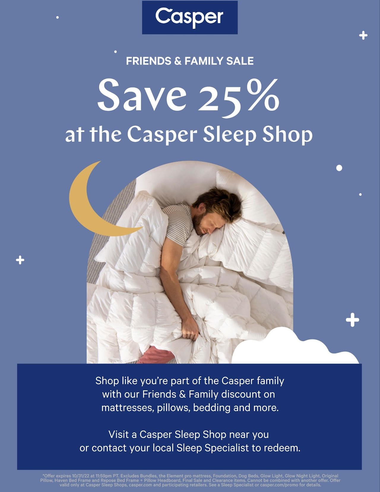 Friends and Family Discount Sale from Casper