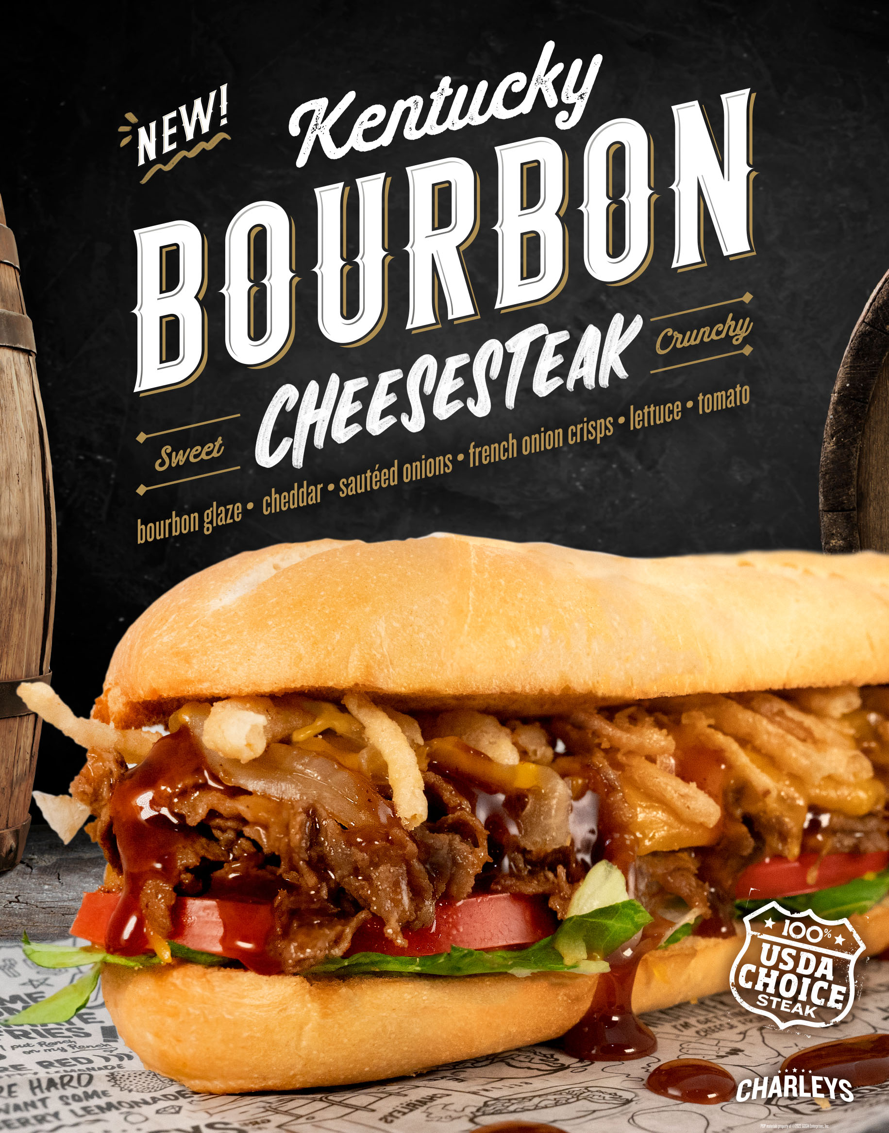 Charleys Cheesesteaks is off to the races in 2023 - with a Kentucky Bourbon Cheesesteak! from Charleys Philly Steaks
