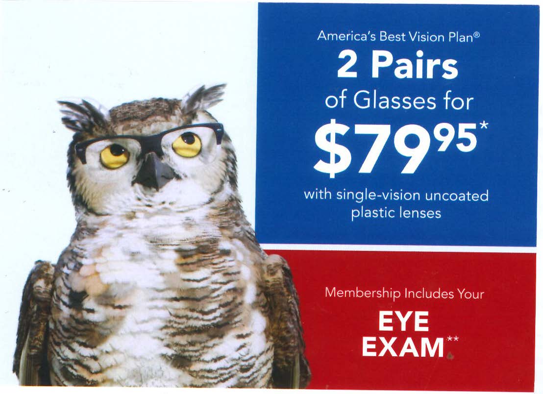 2 Pairs for $79.95 from America's Best Contacts & Eye