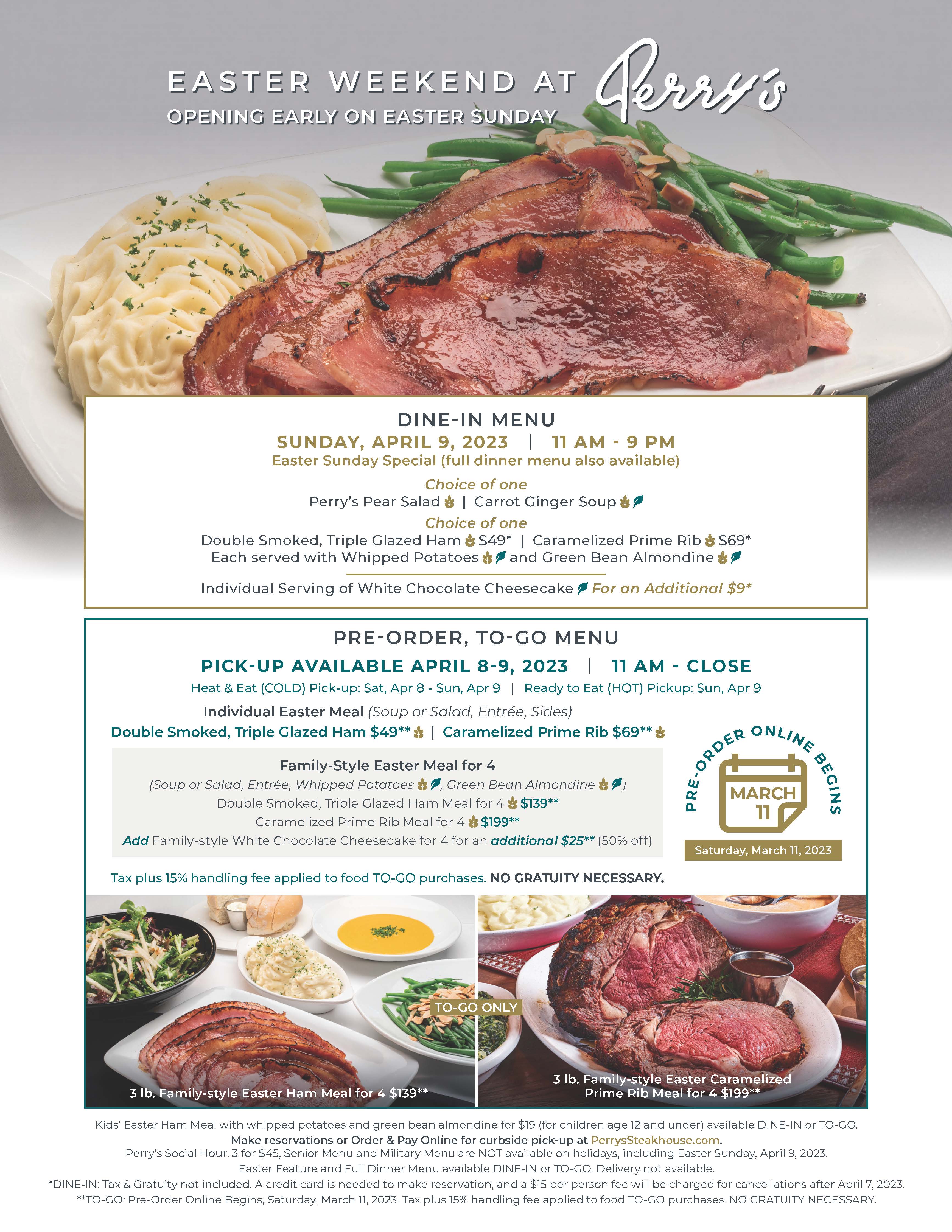 Easter Weekend from Perry's Steakhouse & Grille