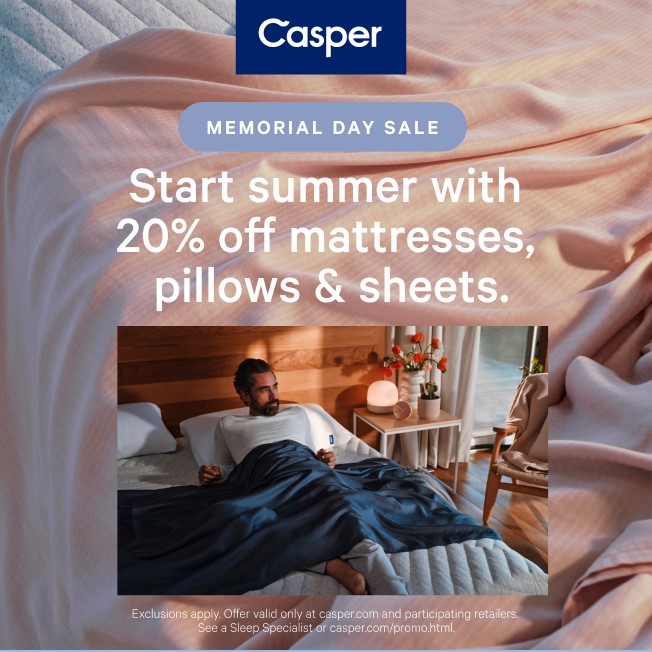 Save Up To 50% During Memorial Day Sale from Casper