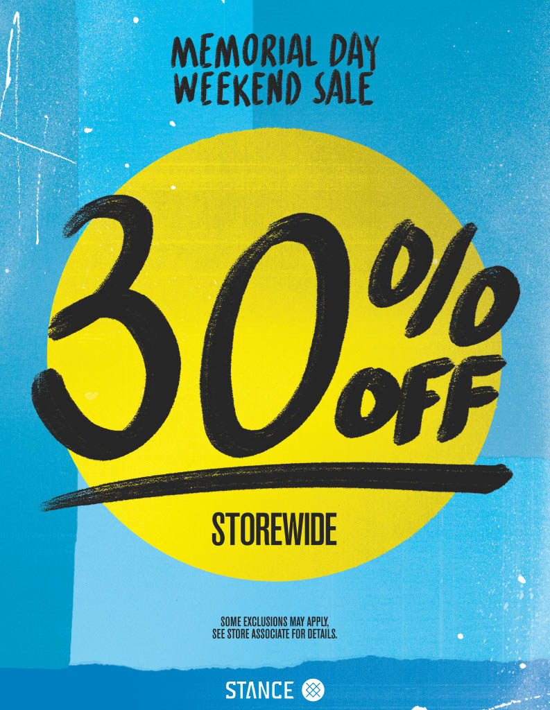 Memorial Day Weekend Sale from STANCE
