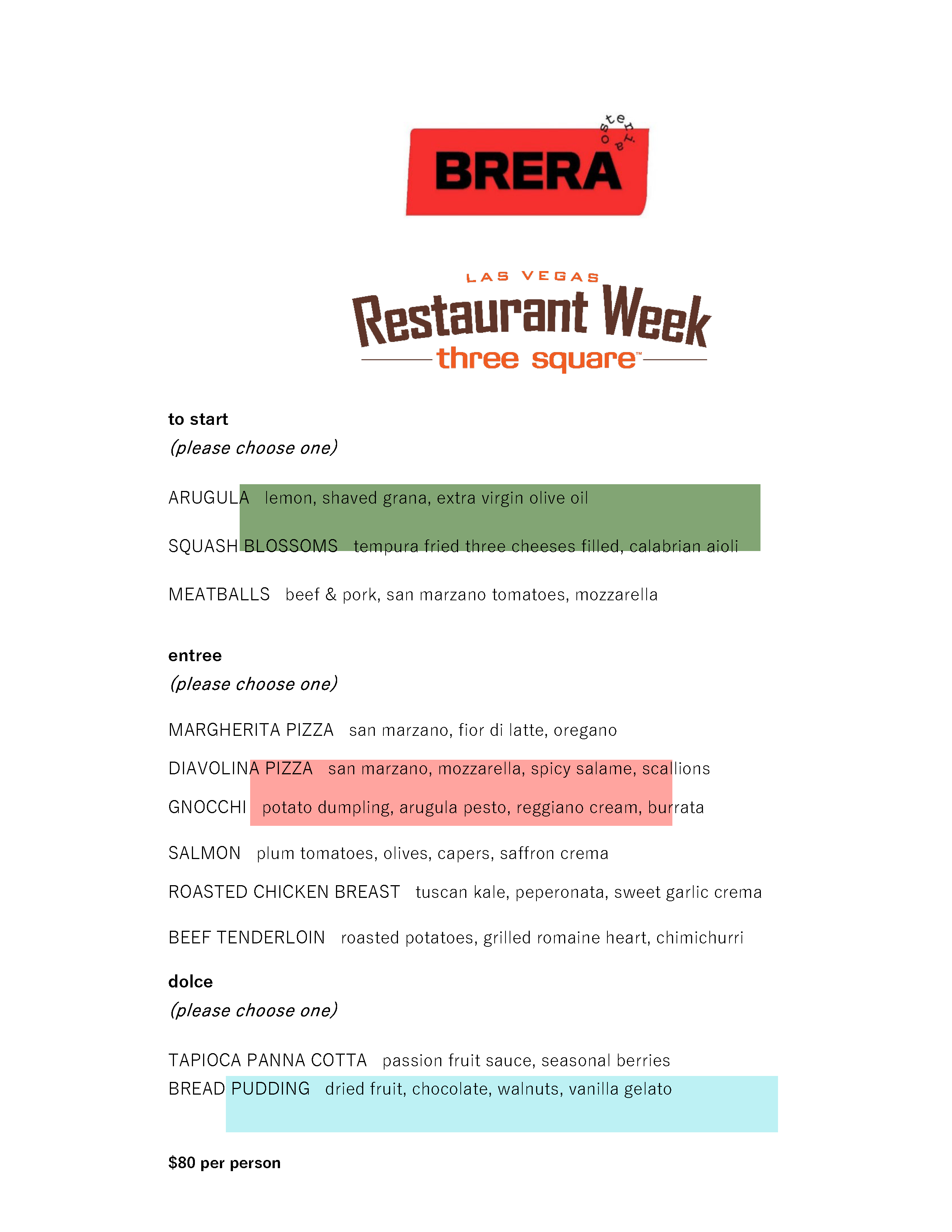 Las Vegas Restaurant Week from Brera Osteria