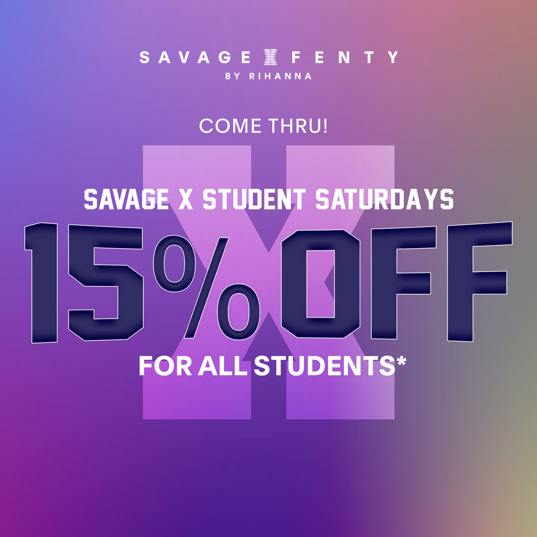 15% off Saturdays for Students from Savage X Fenty