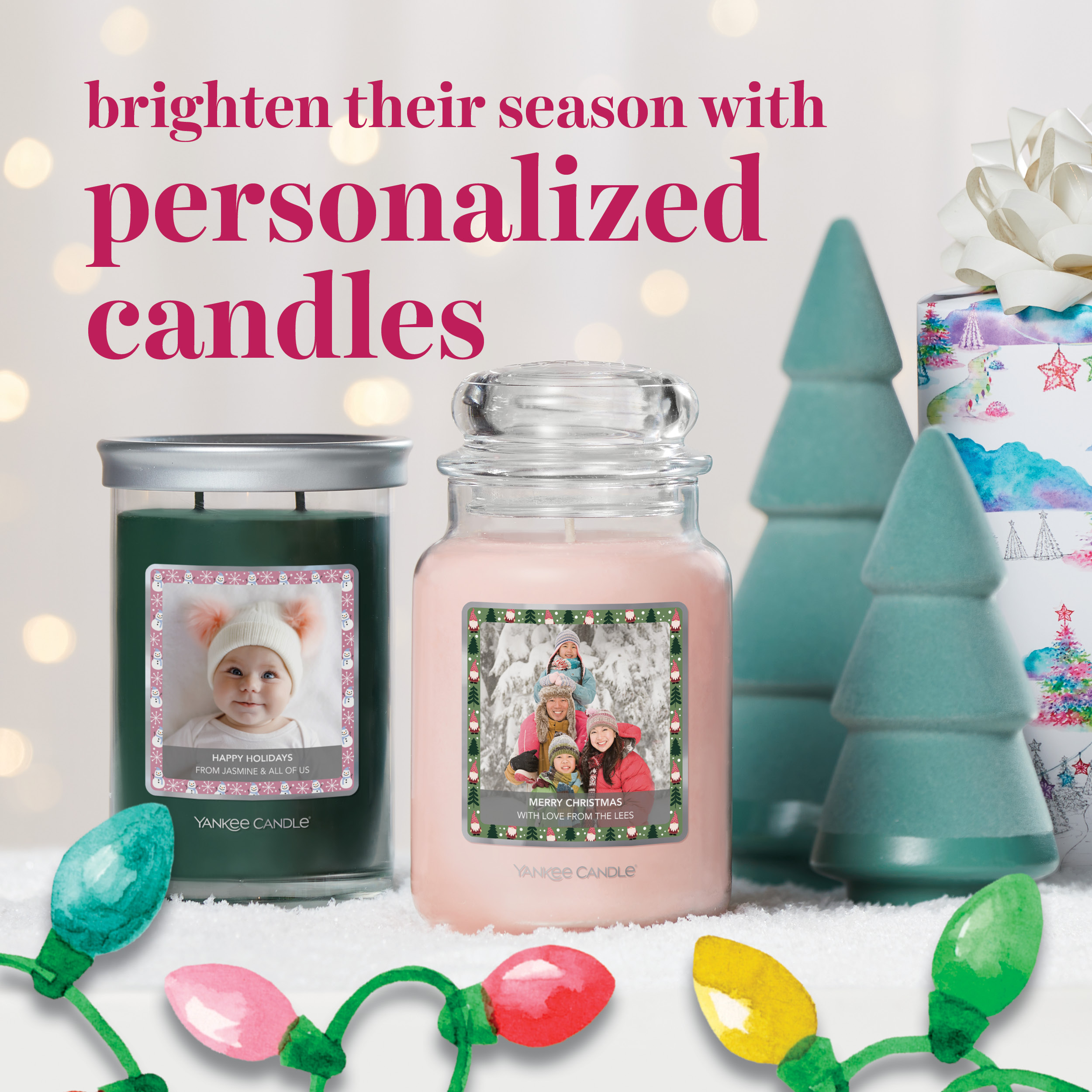 Brighten their season with Personalized Candles