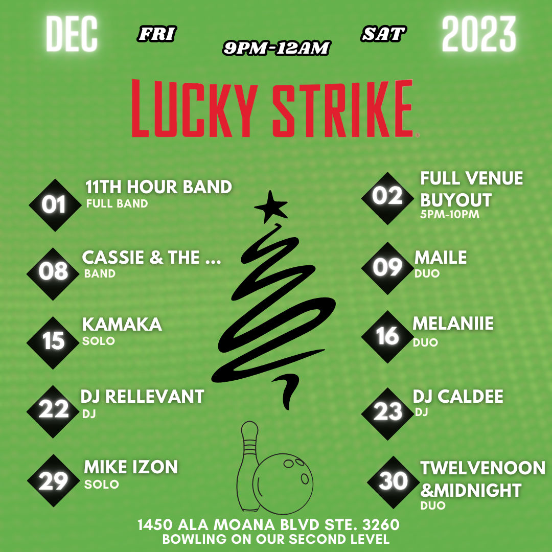 December Entertainment from LUCKY STRIKE SOCIAL