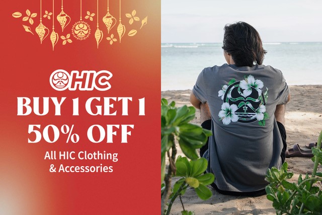 Buy 1 Get 1 50% Off All HIC Clothing & Accessories from Hawaiian Island Creations
