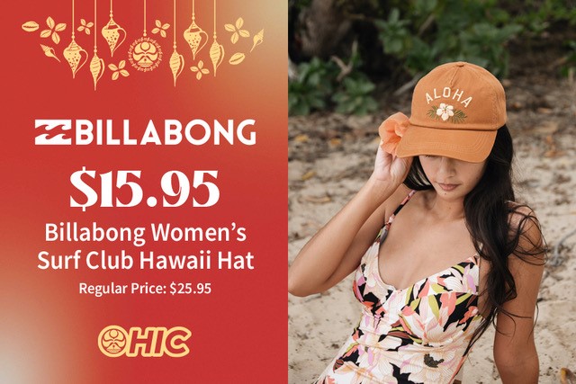 Billabong Women’s "Surf Club Hawaii" Hat - Only $15.95 Regularly priced at $25.95 from Hawaiian Island Creations
